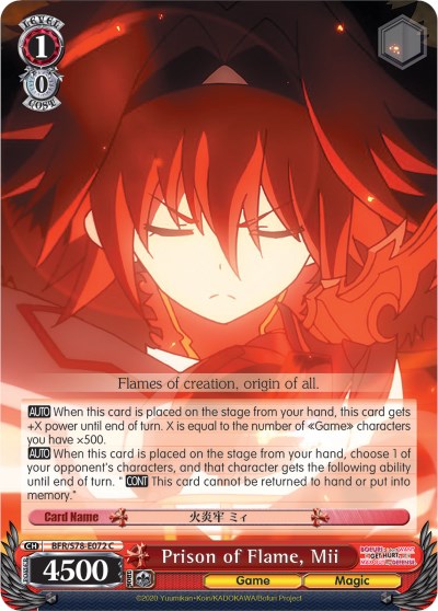 Prison of Flame, Mii (BFR/S78-E072 C) [BOFURI: I Don't Want to Get Hurt, so I'll Max Out My Defense] | Cracking-Singles