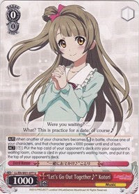 "Let's Go Out Together~" Kotori (LL/EN-W01-077 U) [Love Live! DX] | Cracking-Singles