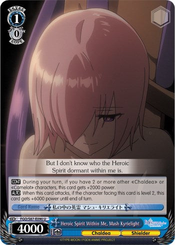 Heroic Spirit Within Me, Mash Kyrielight (FGO/S87-E090 U) [Fate/Grand Order THE MOVIE Divine Realm of the Round Table: Camelot] | Cracking-Singles