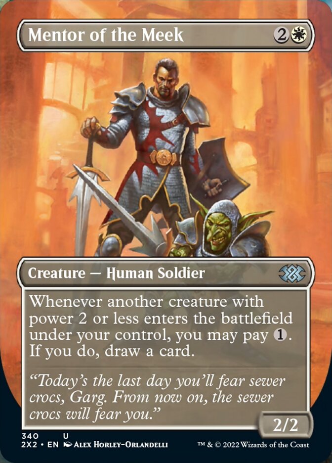 Mentor of the Meek (Borderless Alternate Art) [Double Masters 2022] | Cracking-Singles