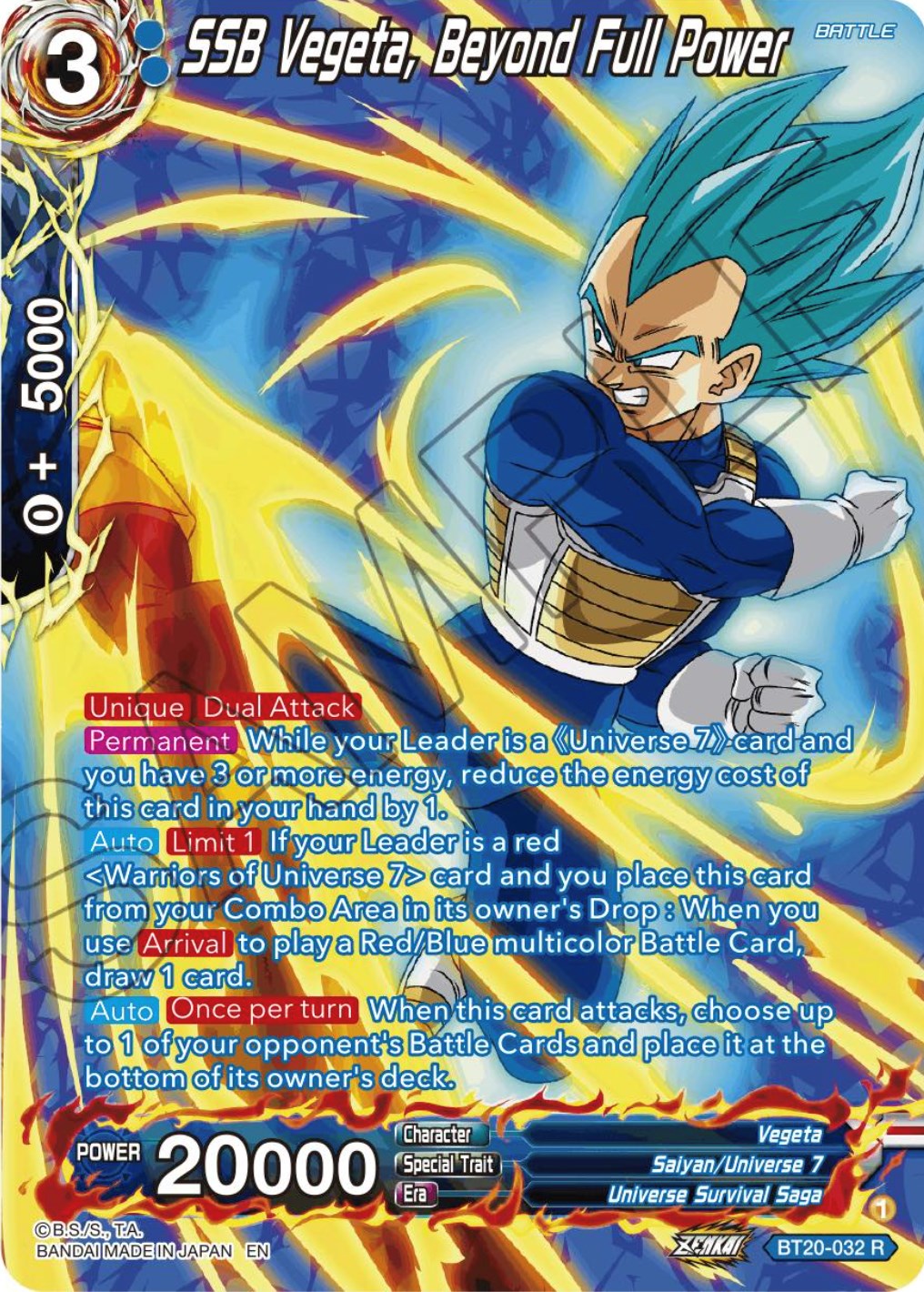 SSB Vegeta, Beyond Full Power (Silver Foil) (BT20-032) [Power Absorbed] | Cracking-Singles