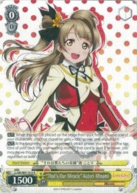 "That's Our Miracle" Kotori Minami (LL/EN-W01-010 R) [Love Live! DX] | Cracking-Singles