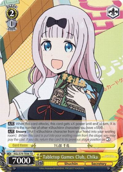 Tabletop Games Club, Chika (KGL/S79-TE06 TD) [Kaguya-sama: Love is War] | Cracking-Singles