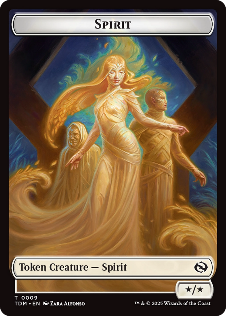 Spirit (0008) // Spirit (0009) Double-Sided Token [Tarkir: Dragonstorm Tokens] | Cracking-Singles