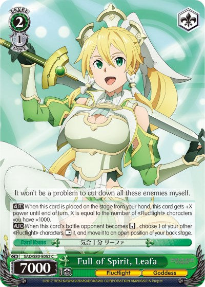 Full of Spirit, Leafa (SAO/S80-E052 C) [Sword Art Online -Alicization- Vol.2] | Cracking-Singles