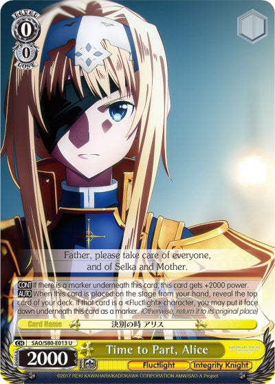Time to Part, Alice (SAO/S80-E013 U) [Sword Art Online -Alicization- Vol.2] | Cracking-Singles