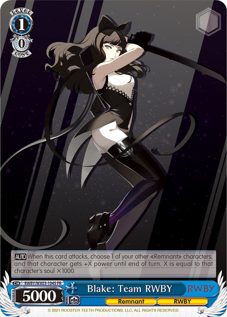 Blake: Team RWBY (RWBY/WX03-104S PR) (Alternate Art) [RWBY] | Cracking-Singles