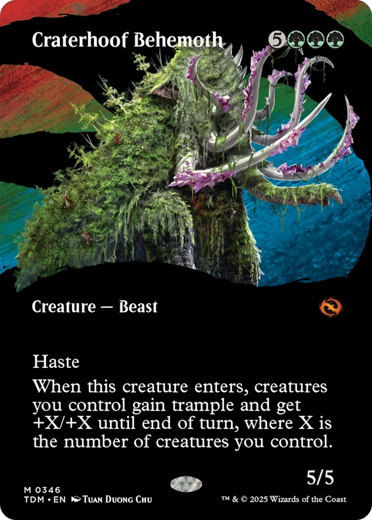 Craterhoof Behemoth (Borderless) [Tarkir: Dragonstorm] | Cracking-Singles