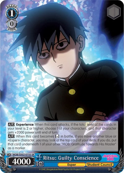 Ritsu: Guilty Conscience (MOB/SX02-075S SR) [Mob Psycho 100] | Cracking-Singles