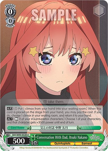 Conversation With Dad, Itsuki Nakano (5HY/W90-E028 U) [The Quintessential Quintuplets 2] | Cracking-Singles
