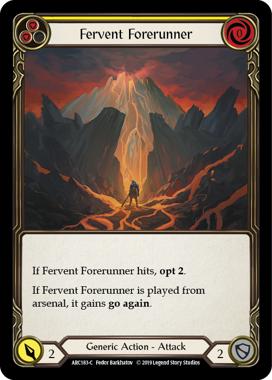 Fervent Forerunner (Yellow) [ARC183-C] (Arcane Rising)  1st Edition Rainbow Foil | Cracking-Singles