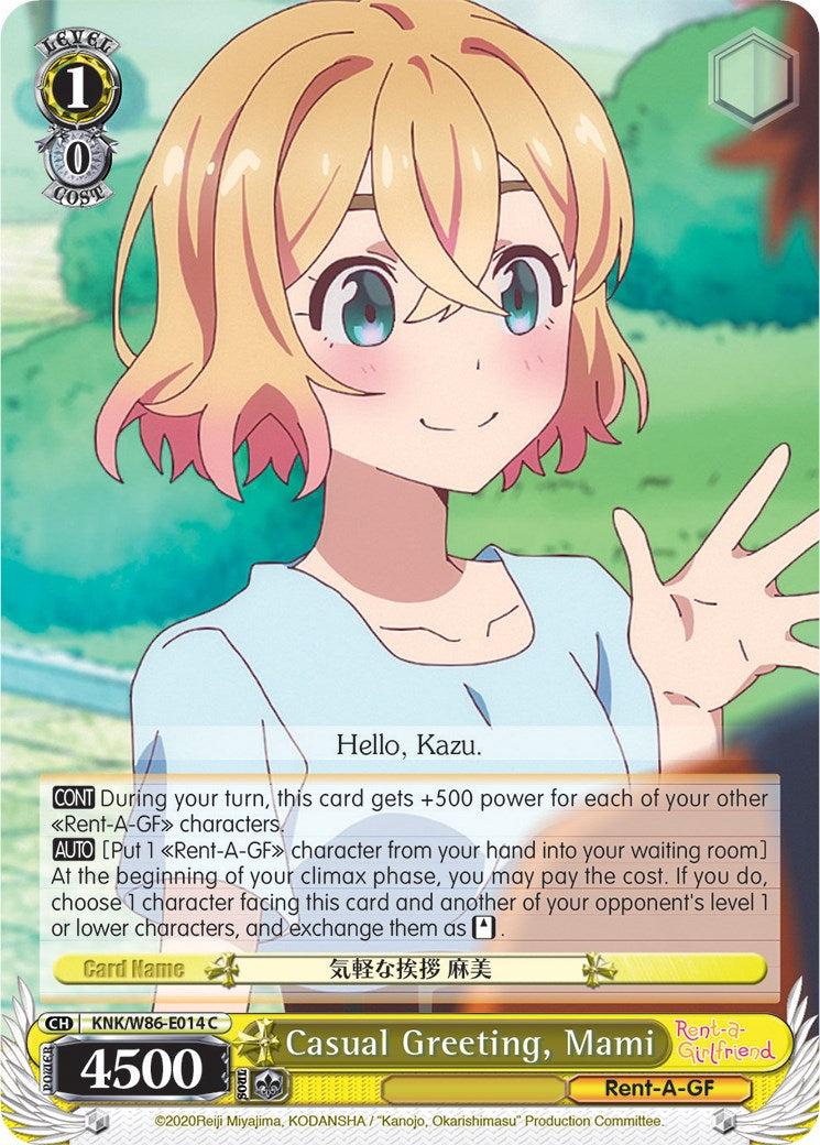 Casual Greeting, Mami (KNK/W86-E014 C) [Rent-A-Girlfriend] | Cracking-Singles