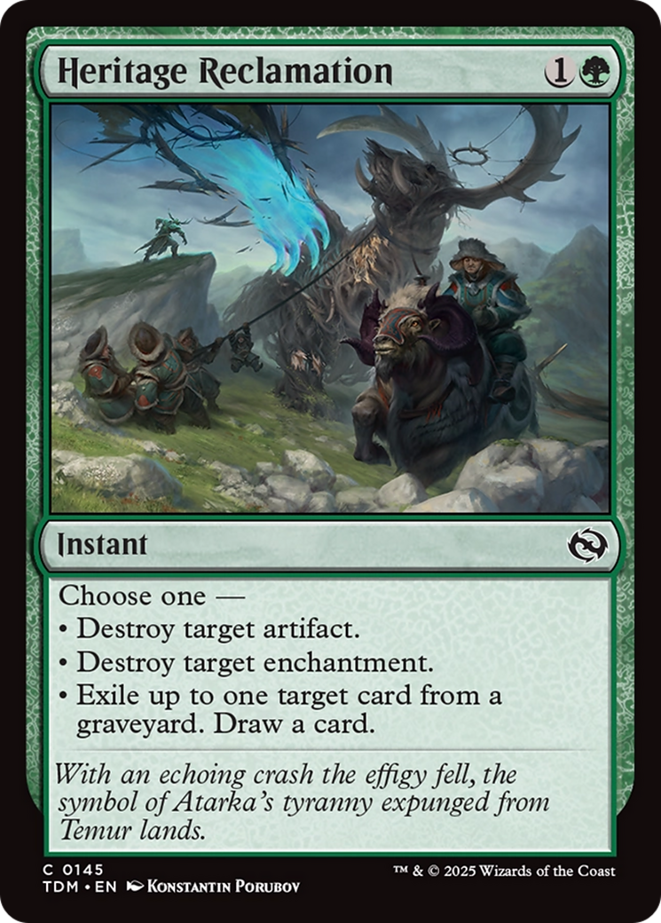 Heritage Reclamation [Tarkir: Dragonstorm] | Cracking-Singles