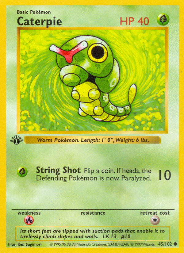 Caterpie (45/102) (Shadowless) [Base Set 1st Edition] | Cracking-Singles