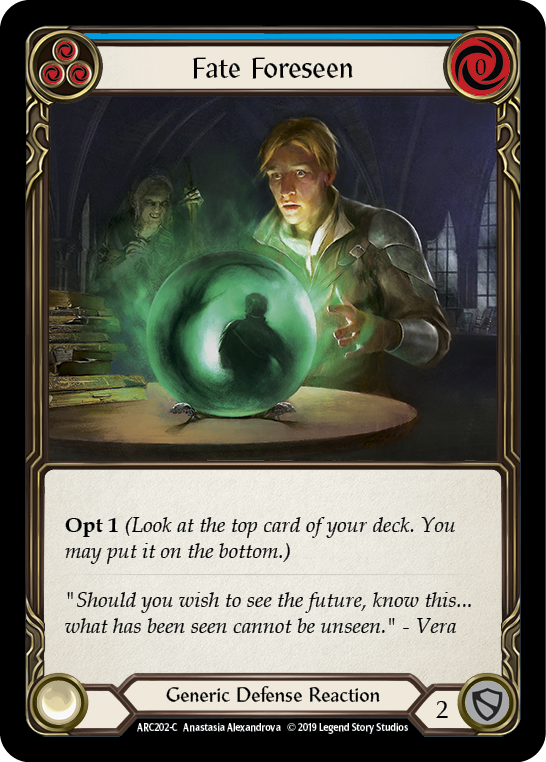 Fate Foreseen (Blue) [ARC202-C] (Arcane Rising)  1st Edition Rainbow Foil | Cracking-Singles