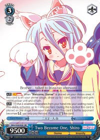 Two Become One, Shiro (NGL/S58-E081 RR) [No Game No Life] | Cracking-Singles