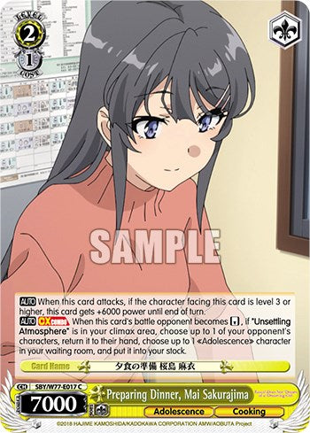 Preparing Dinner, Mai Sakurajima [Rascal Does Not Dream of a Dreaming Girl] | Cracking-Singles