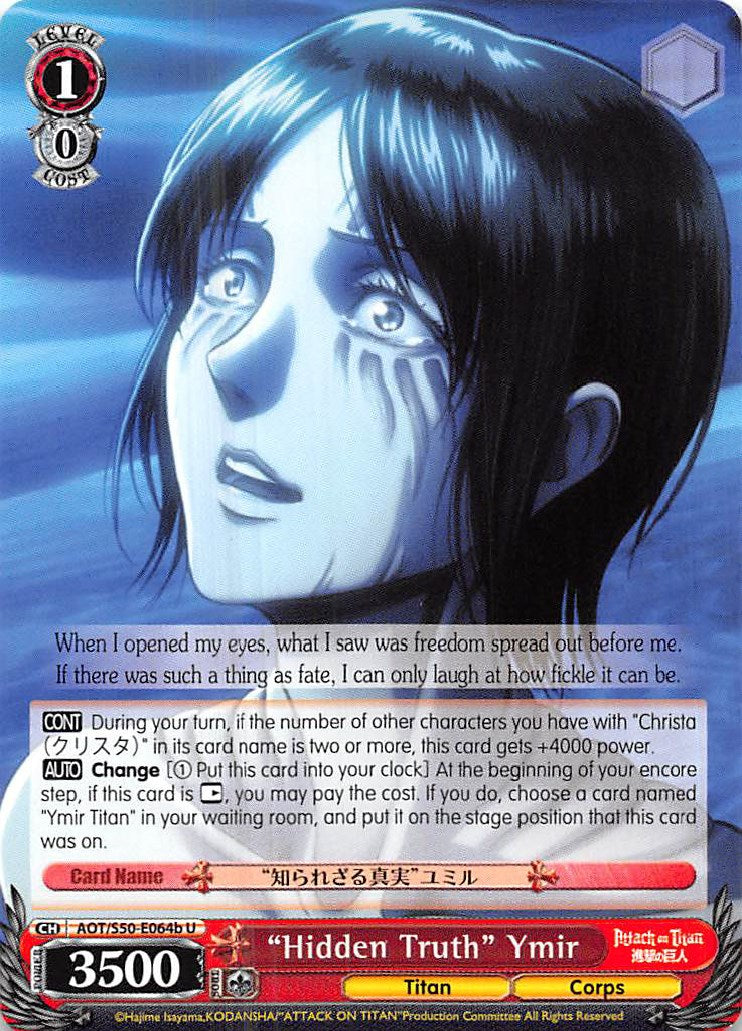 "Hidden Truth" Ymir (AOT/S50-E064b U) [Attack on Titan Vol. 2] | Cracking-Singles