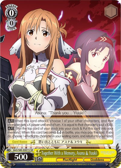 Together With a Memory, Asuna & Yuuki (SAO/S80-E001S SR) [Sword Art Online -Alicization- Vol.2] | Cracking-Singles