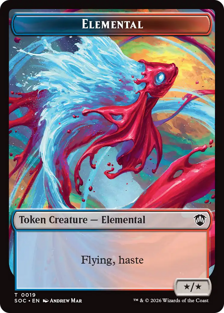 Elemental (0019) // Copy Double-Sided Token [Secrets of Strixhaven Commander Tokens] | Cracking-Singles
