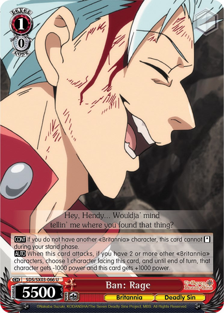 Ban: Rage (SDS/SX03-066 U) [The Seven Deadly Sins] | Cracking-Singles