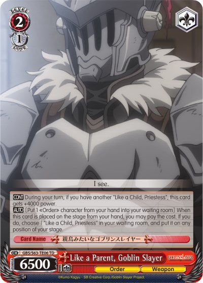 Like a Parent, Goblin Slayer (GBS/S63-TE06 TD) [Goblin Slayer] | Cracking-Singles