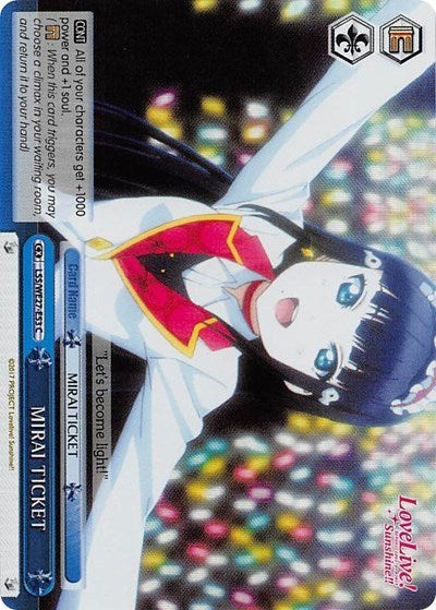 MIRAI TICKET (LSS/WE27-E53 C) (Blue Parallel Foil) [Love Live! Sunshine!! Extra Booster] | Cracking-Singles