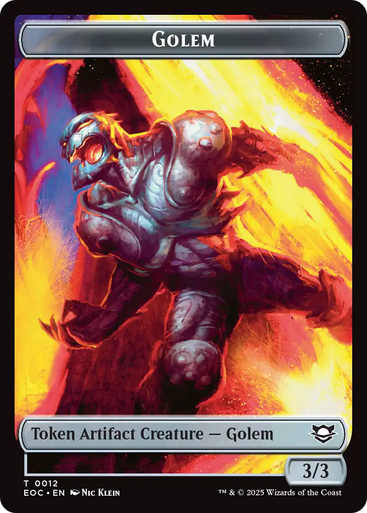 Copy // Golem (0012) Double-Sided Token [Edge of Eternities Commander Tokens] | Cracking-Singles