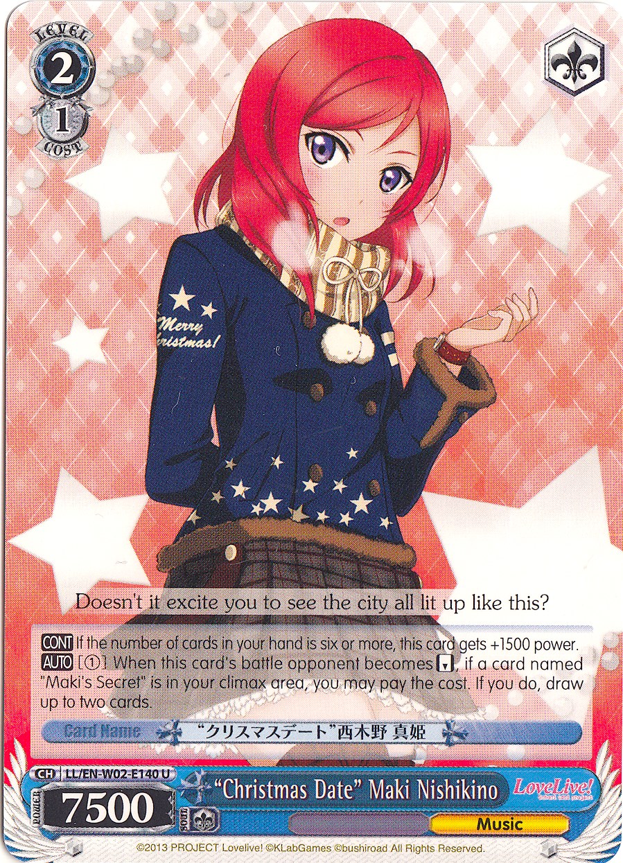 "Christmas Date" Maki Nishikino (LL/EN-W02-E140 U) [Love Live! DX Vol.2] | Cracking-Singles