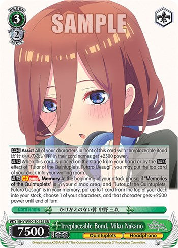 Irreplaceable Bond, Miku Nakano (5HY/W90-E042S SR) [The Quintessential Quintuplets 2] | Cracking-Singles