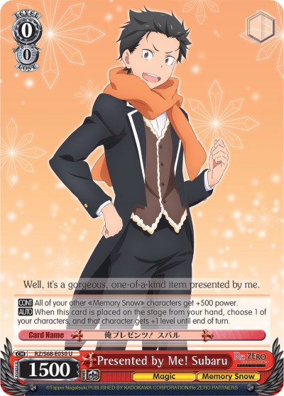 Presented by Me! Subaru (RZ/S68-E030 U) [Re:ZERO Memory Snow] | Cracking-Singles