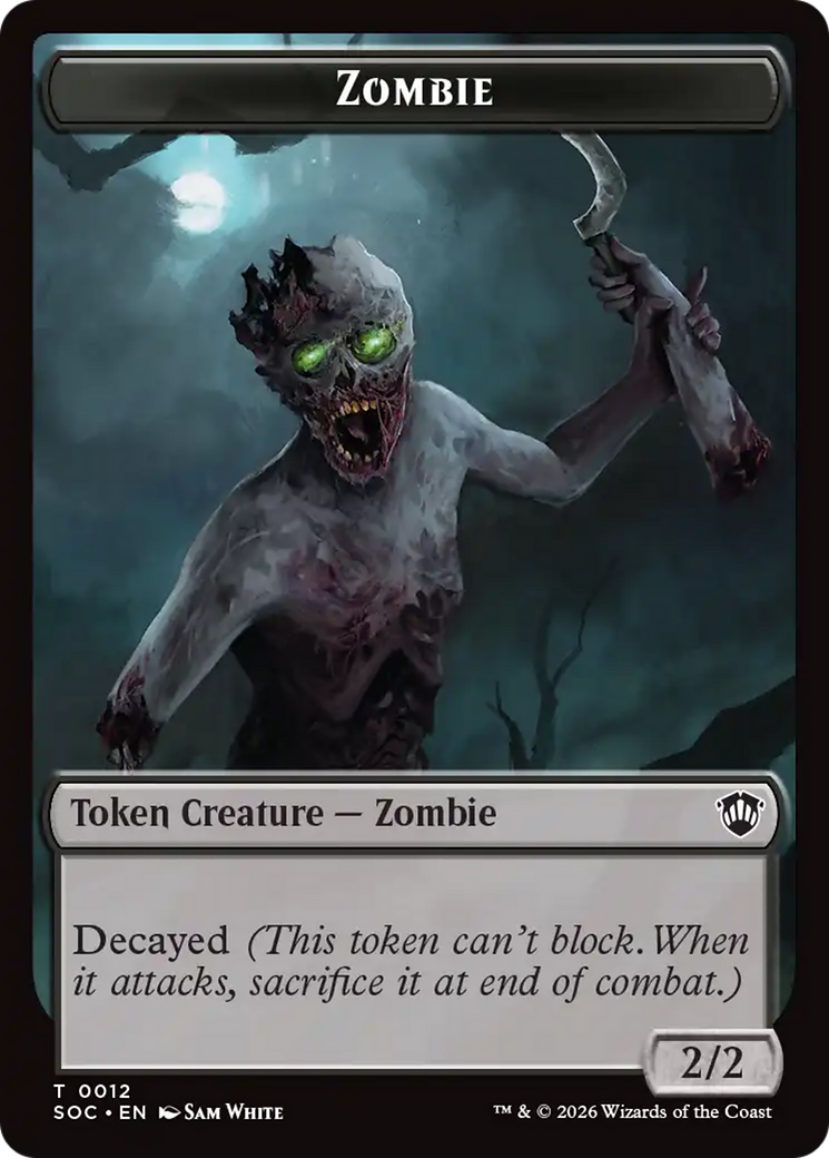 Snake // Zombie Double-Sided Token [Secrets of Strixhaven Commander Tokens] | Cracking-Singles