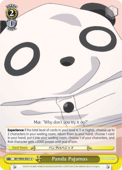 Panda Pajamas (SBY/W64-E021 U) [Rascal Does Not Dream of Bunny Girl Senpai] | Cracking-Singles