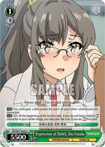 Expression of Relief, Rio Futaba [Rascal Does Not Dream of a Dreaming Girl] | Cracking-Singles