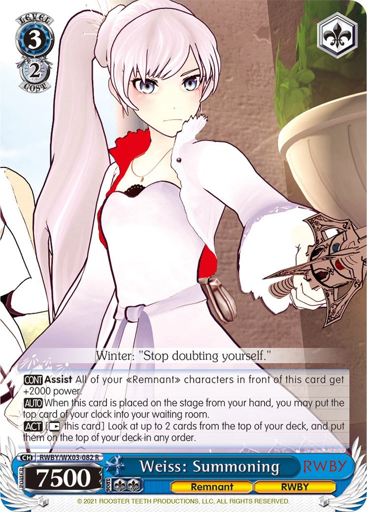 Weiss: Summoning (RWBY/WX03-082 R) [RWBY] | Cracking-Singles