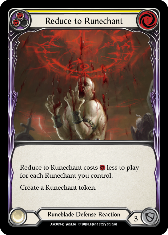 Reduce to Runechant (Yellow) [ARC089-R] (Arcane Rising)  1st Edition Rainbow Foil | Cracking-Singles