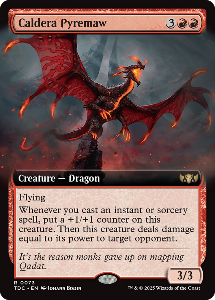 Caldera Pyremaw (Extended Art) [Tarkir: Dragonstorm Commander] | Cracking-Singles