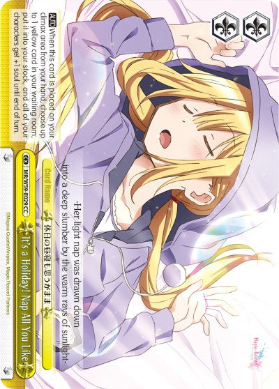 It's a Holiday! Nap All You Like (MR/W59-E029 CC) [Magia Record: Puella Magi Madoka Magica [Side Story] (Mobile)] | Cracking-Singles