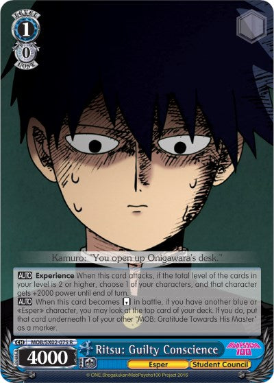 Ritsu: Guilty Conscience (MOB/SX02-075 R) [Mob Psycho 100] | Cracking-Singles