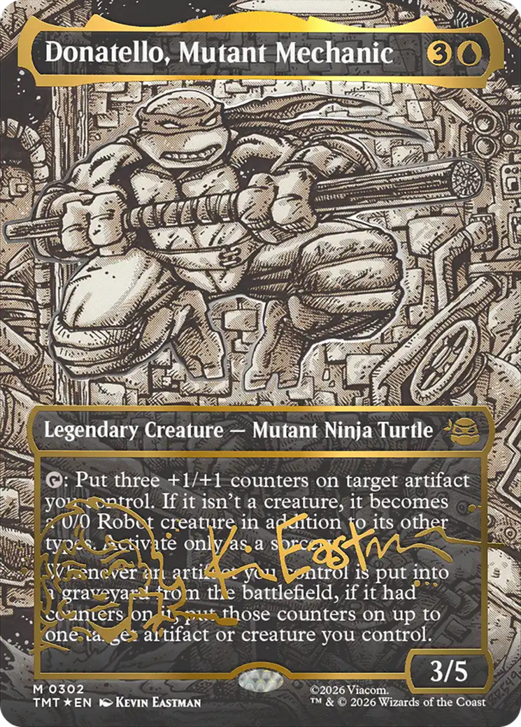 Donatello, Mutant Mechanic (Borderless) (Gold-Stamped Signature) [Teenage Mutant Ninja Turtles] | Cracking-Singles