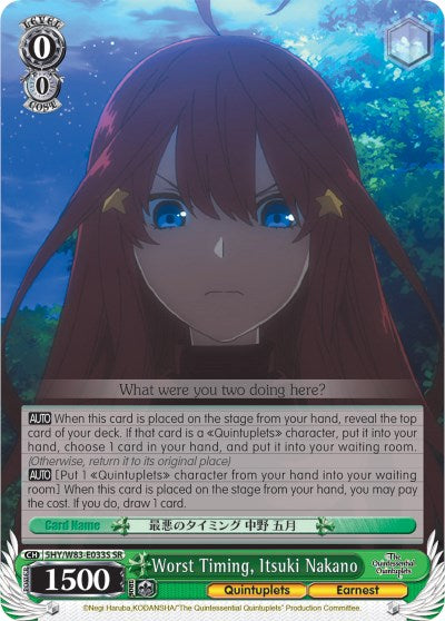 Worst Timing, Itsuki Nakano (5HY/W83-E033S SR) [The Quintessential Quintuplets] | Cracking-Singles