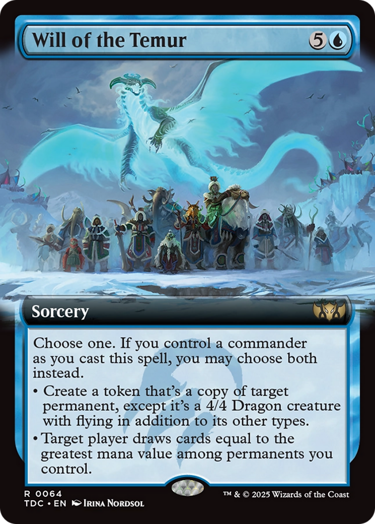 Will of the Temur (Extended Art) [Tarkir: Dragonstorm Commander] | Cracking-Singles