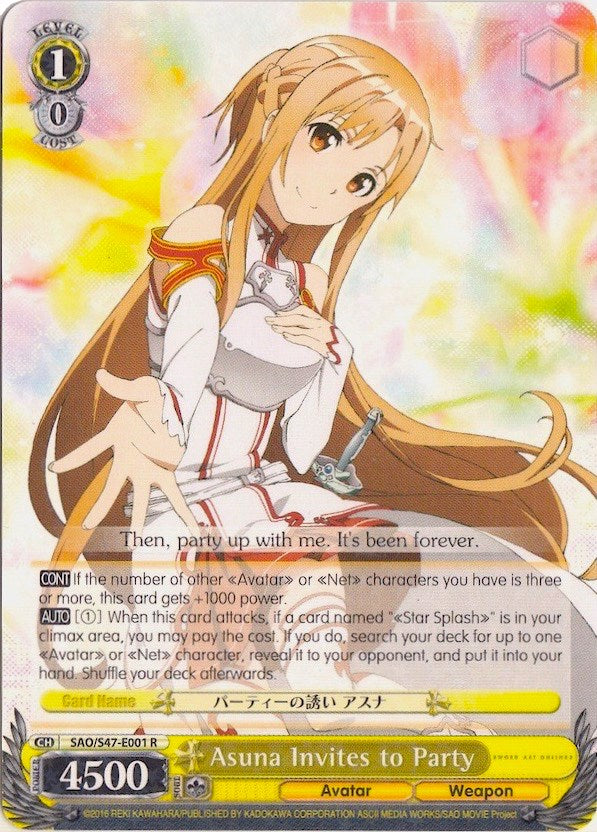 Asuna Invites to Party (SAO/S47-E001 R) [Sword Art Online Re: Edit] | Cracking-Singles
