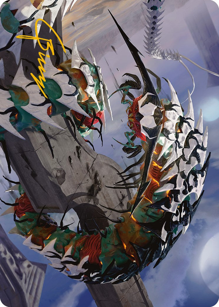 Atraxa's Skitterfang Art Card (Gold-Stamped Signature) [Phyrexia: All Will Be One Art Series] | Cracking-Singles