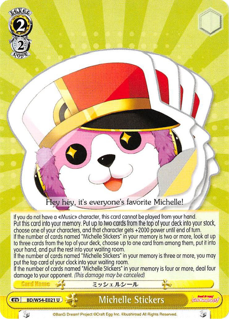 Michelle Stickers (BD/W54-E021 U) [BanG Dream! Girls Band Party!] | Cracking-Singles