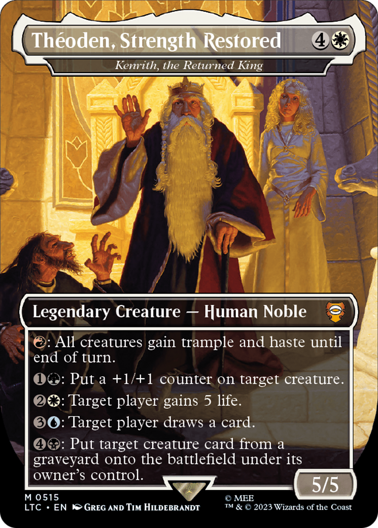 Theoden, Strength Restored - Kenrith, the Returned King (Borderless) [The Lord of the Rings: Tales of Middle-Earth Commander] | Cracking-Singles