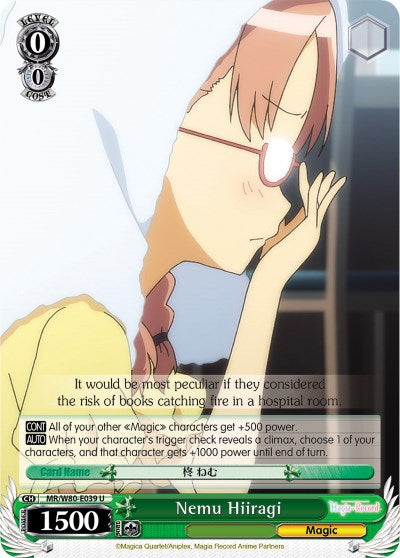 Nemu Hiiragi (MR/W80-E039 U) [Magia Record: Puella Magi Madoka Magica [Side Story] (Anime)] | Cracking-Singles