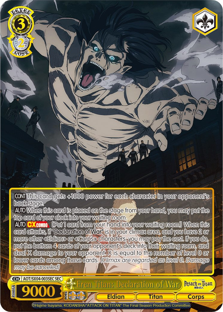 Eren Titan: Declaration of War (Foil) [Attack On Titan: Final Season] | Cracking-Singles