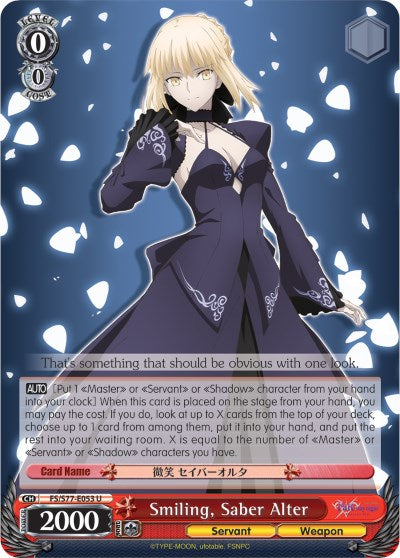 Smiling, Saber Alter (FS/S77-E053 U) [Fate/Stay Night [Heaven's Feel] Vol.2] | Cracking-Singles