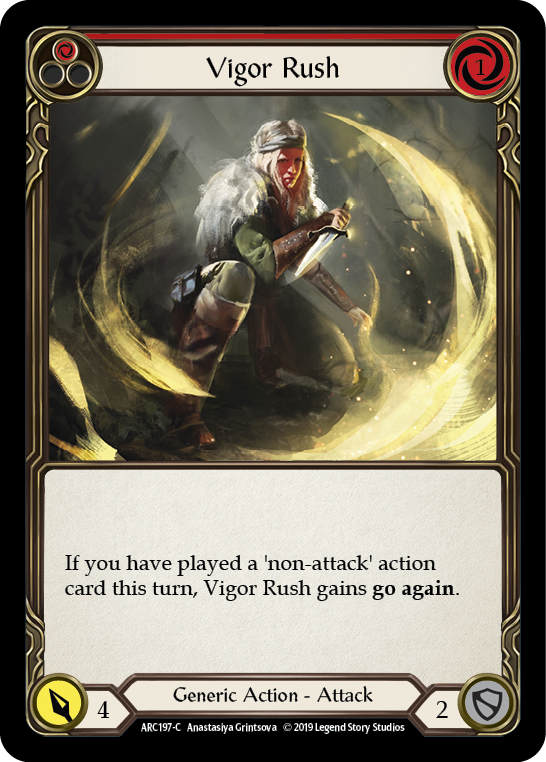 Vigor Rush (Red) [ARC197-C] (Arcane Rising)  1st Edition Rainbow Foil | Cracking-Singles